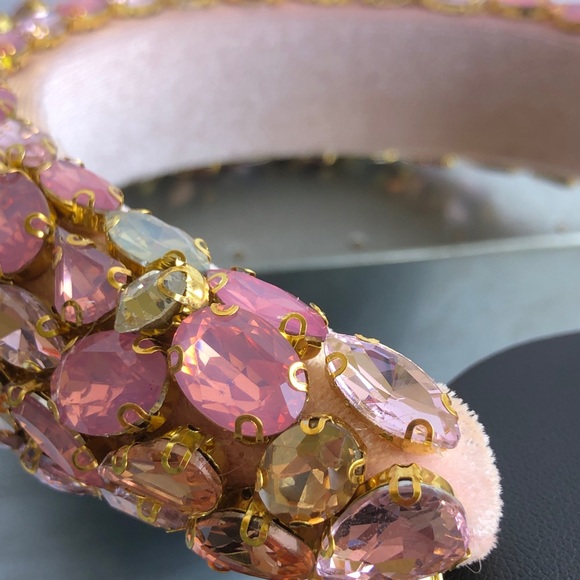 Pink Cubic Zirconia Pink Statement Headband - Picture 7 of 8